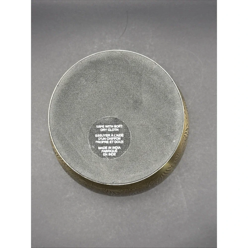 Modern Etched Brass Pedestal Bowl 6.5